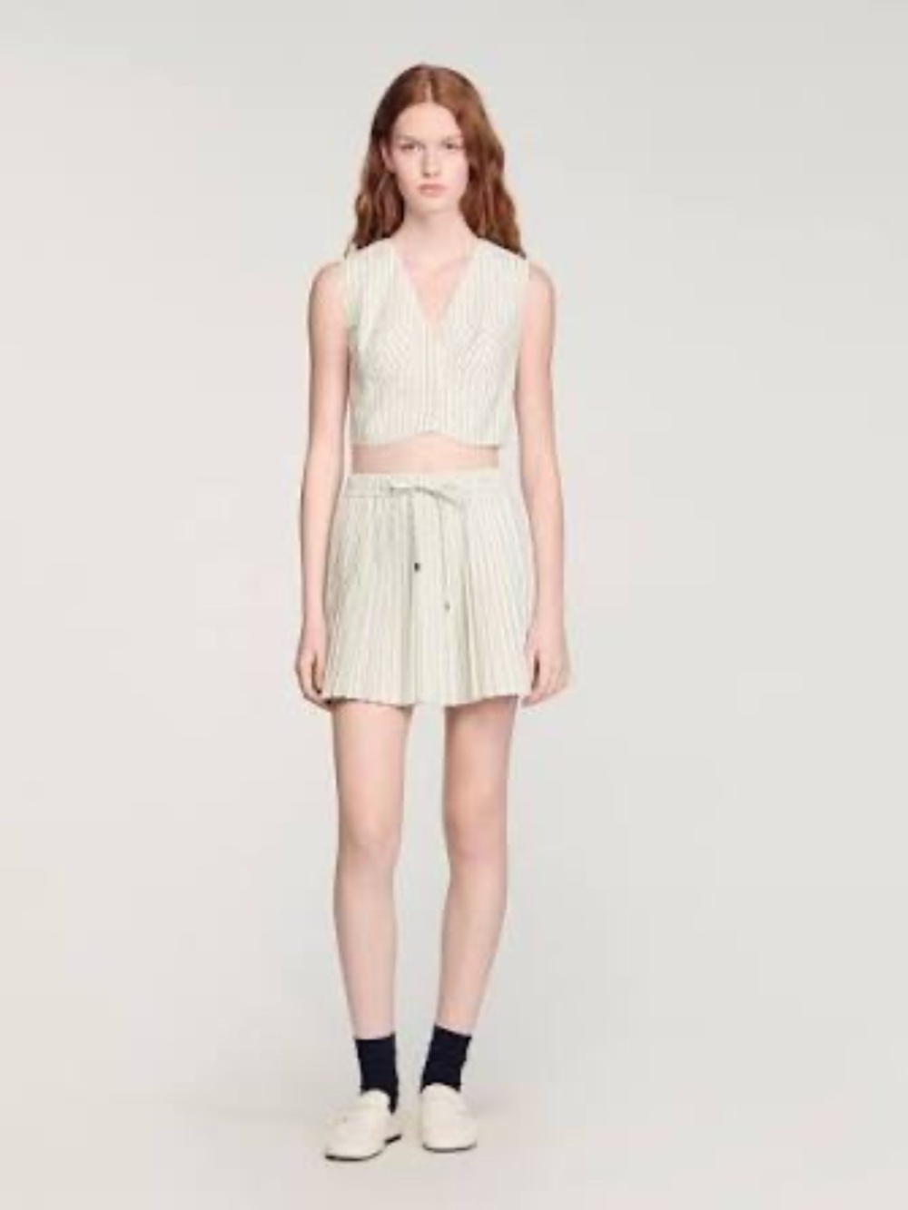 Sandro | Rhinestone Stripped Vest